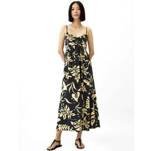 NWT Black Floral Sleeveless Maxi Dress Size XS By Gap Factory